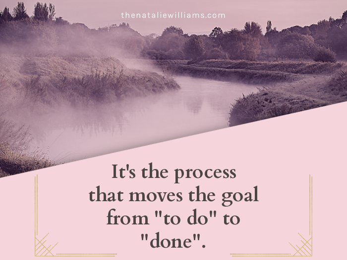 It’s the process that moves the goal from “to do” to “done”.