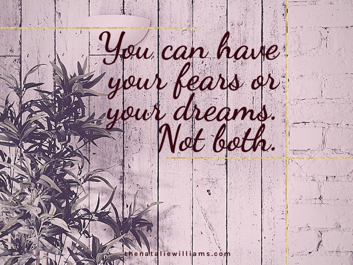 You can have your fears or your dreams. Not both.